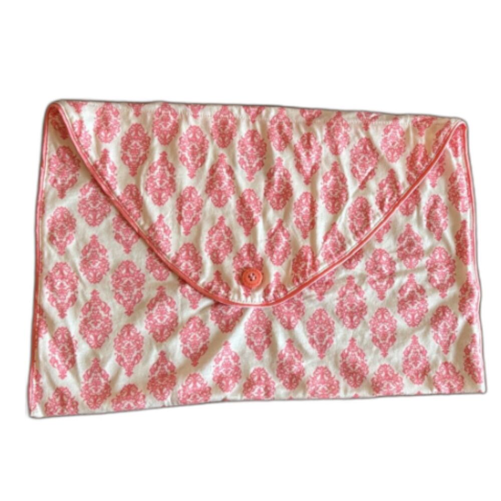 COSABELLA PINK AND WHITE BUTTON FRONT LINGERIE BAG 9" X 13"